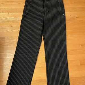 Adidas ObyO ALYASHA Originals Black Pinstripe Dress Pants with White Stripes